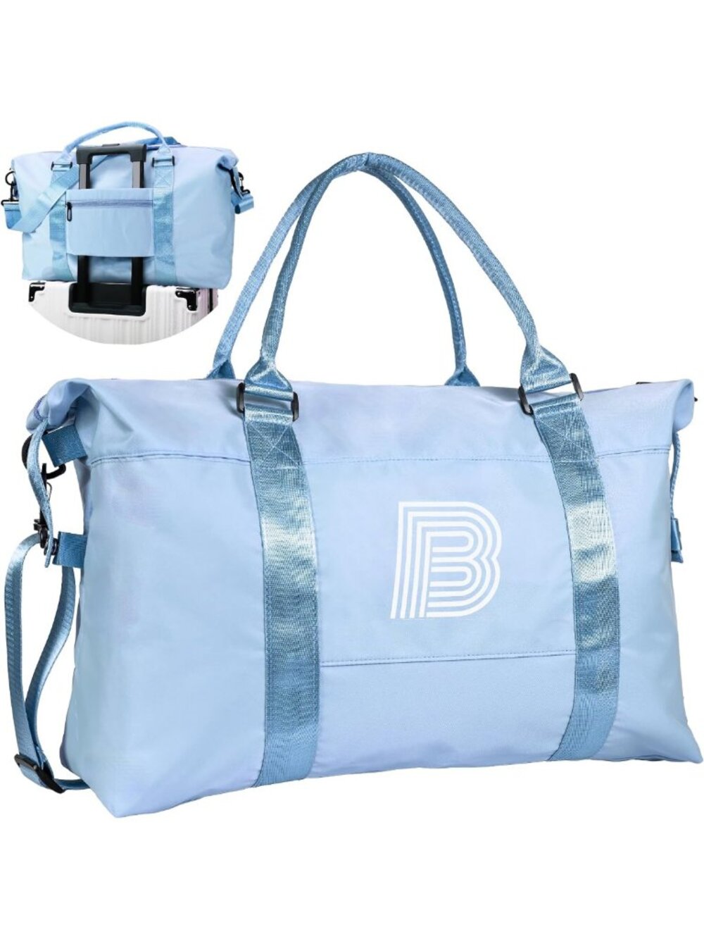 Personalized Initial Travel Duffel Bag | Monogrammed Gym & Weekend Bag for Girls